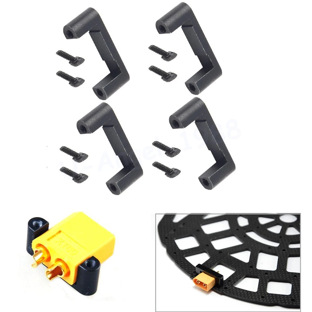 4pcs lot CNC XT60 Plug Holder Connector Installation Bracket for RC Multicopters Drone Spare Part