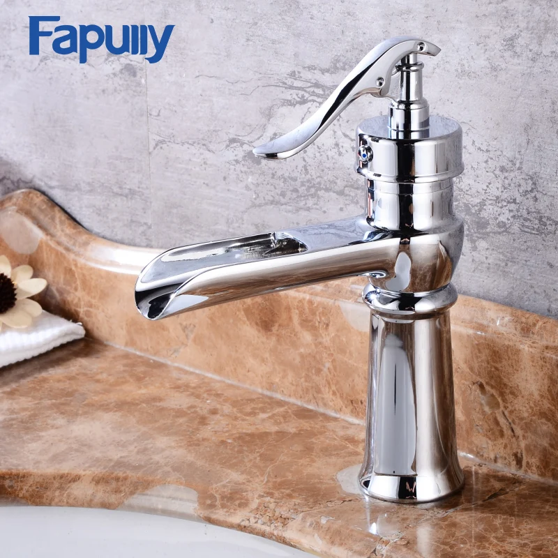 

Fapully single lever mixer tap bathroom washing basin faucet waterfall