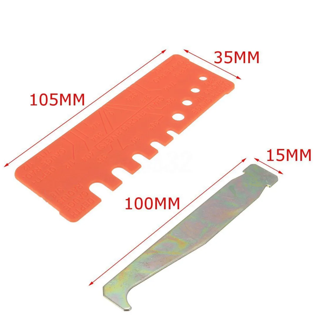 2Pcs/Set General Chainsaw Chain Tool Bar Groove Cleaner & Quick-check Gauge