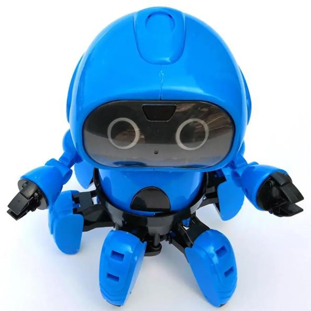 OCDAY 963 Интеллектуальный индукционный дистанционный Радиоуправляемый Игрушечный Робот Модель со следующим датчиком жестов Предотвращение препятствий для подарок детям - Цвет: blue