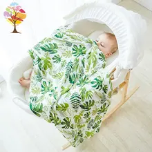 Пеленки для новорожденных, бамбуковый муслин, пеленки, одеяло с принтом кактуса, Детские банные полотенца, детский Пеленальный платок, 120*120 см