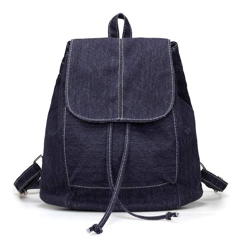 

2017 New Denim Canvas Women Backpack Drawstring School Bags For Teenagers Girls Small Backpack Female Rucksack Mochilas Feminina