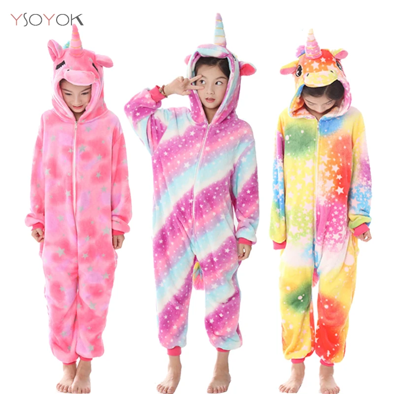 

Kigurumi Children's Pajamas for Boys Girls Unicorn Onesie Kids Winter Animal Panda Jumpsuit Boy Baby Licorne Children Sleepwear