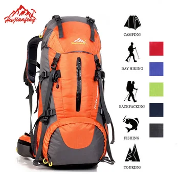 

50L Large Capacity Waterproof Travel Hiking Backpack Sports Bag Women Men Outdoor Camping Bag Mountaineering Rucksack Tas