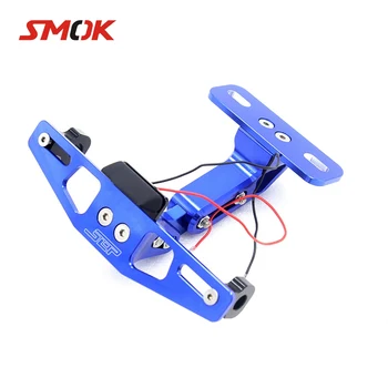 

Universal Motorcycle CNC License Registration Plate Holder With LED Light For Yamaha XMAX 125 MT10 ER6F FZ6 S2 MT09 2017