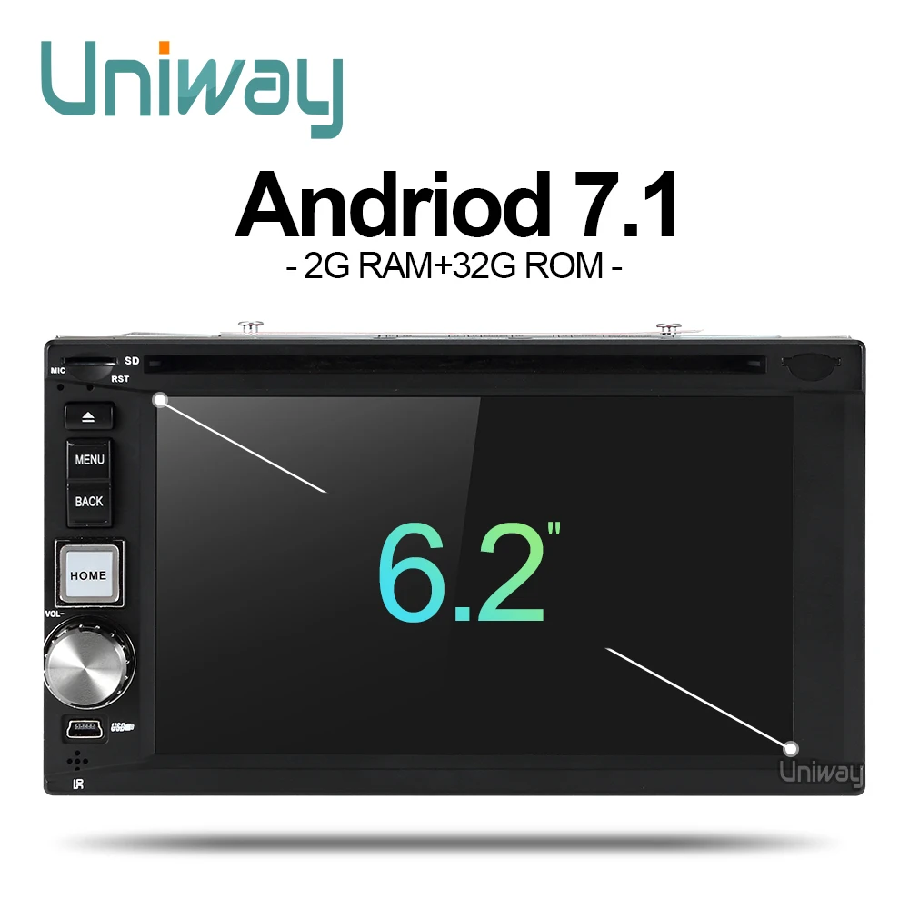 Автомобильный dvd плеер Uniway TDD6271 android 7 1 для nissan qashqai x trail almera note juke универсальный