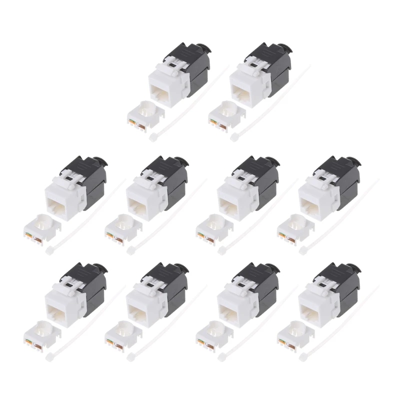 

Gigabit RJ45 CAT6 Keystone Jacks Modules Tool-free Connection Cable Adapter CAT6 Tool