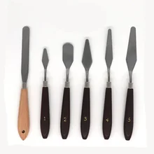 3D Print Removal Tools with Natural Sturdy Wooden Handle, Tool Kit for 3D Printer Spatula Palette Knife, 6 Pack