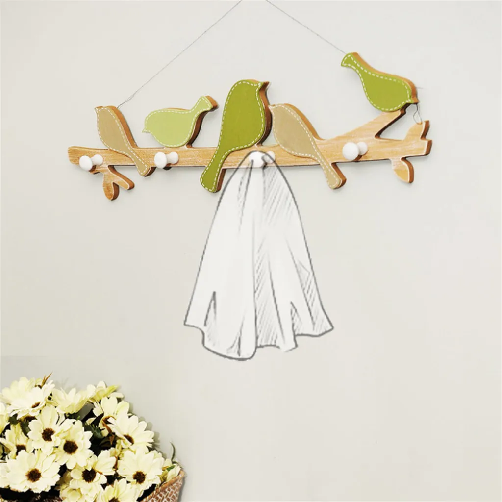 

Wooden Bird Wall Hanger Hook Rack Clothes Hat Key Organizer Home Room Decor Wall Hanger Storage Hanging Hook Rack Dropshipping