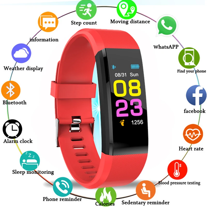 

New Smart Wristband Heart Rate Monitor Blood Pressure Fitness Smartwatch Tracker Sport Watch for ios android + BOX Men Women