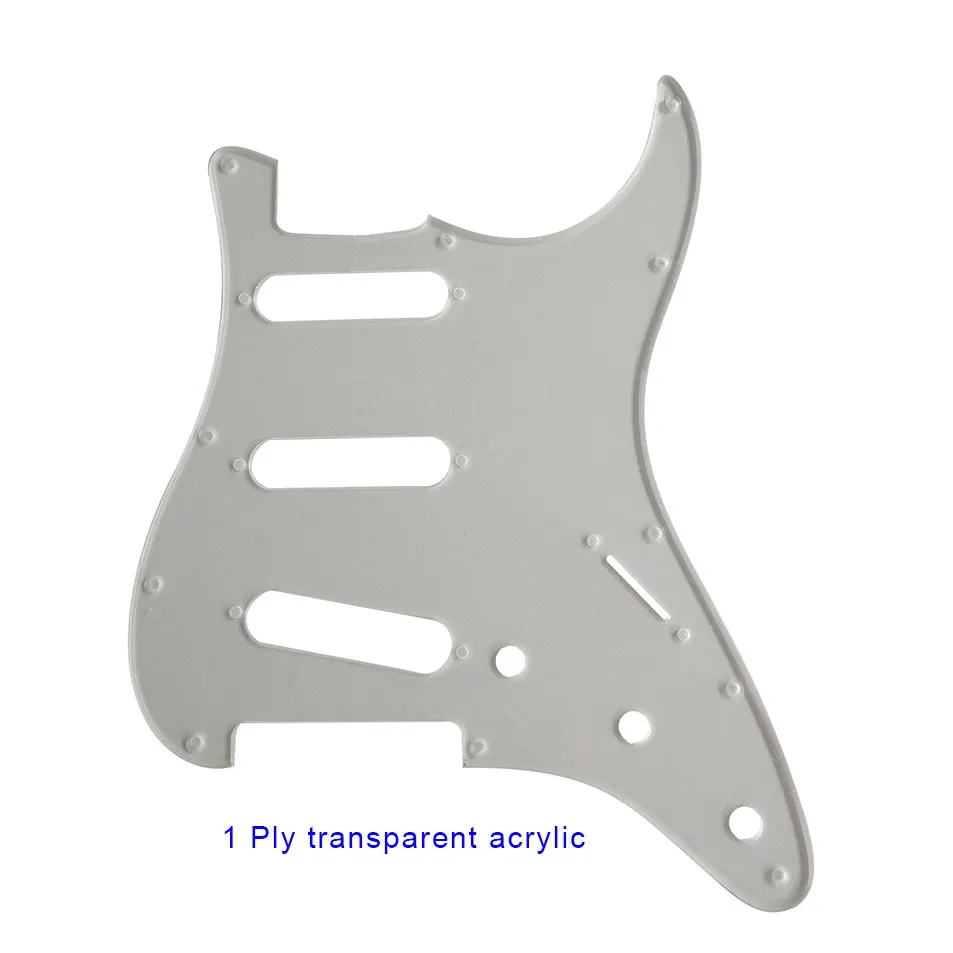 Pleroo Custom Guitar Pickguard-для США \ Мехико Fd Stratocaster 72' 11 винтовое отверстие Стандартный St царапина пластина Многоцветный выбор - Цвет: 1Ply Transparent