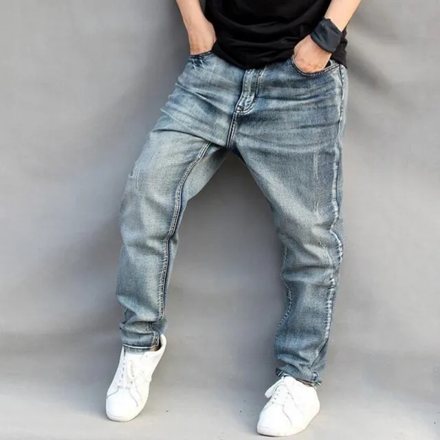 Men Famous Brand Mens Ripped Jeans Loose Fit Vintage Retro Distressed ...