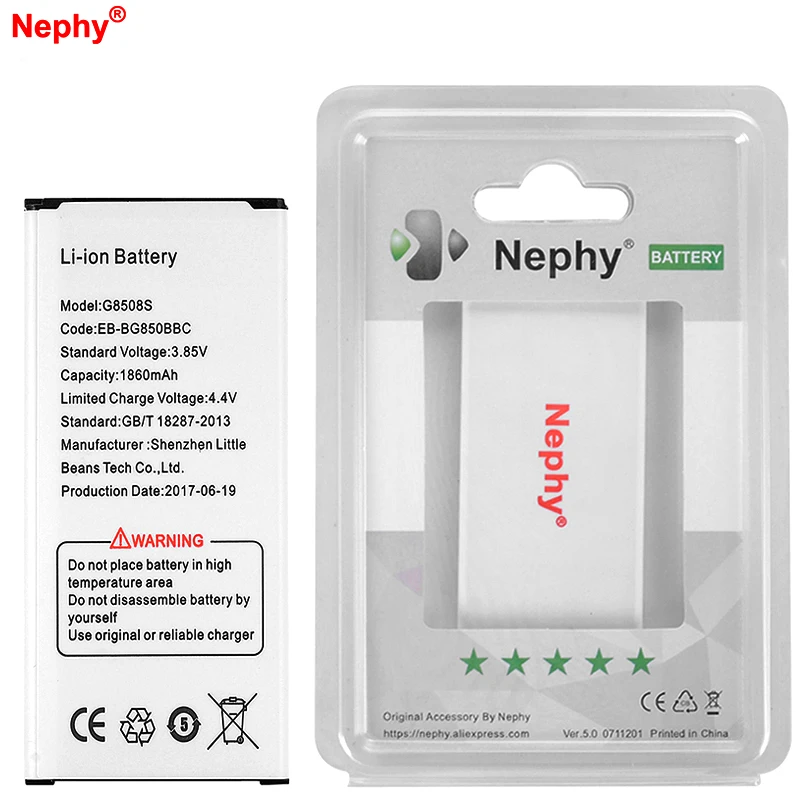 

2019 Nephy Original EB-BG850BBC For Samsung GALAXY Alpha G850F G850 G850A EB-BG850BBE Mobile Phone Battery Replace Accumulator