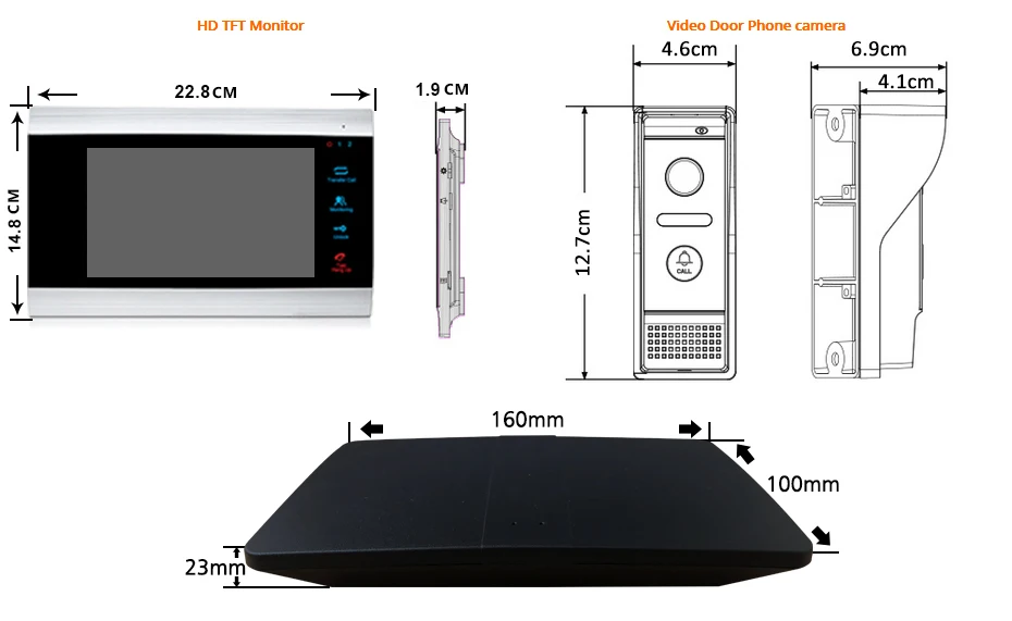 Homefong 7 дюймов 720P беспроводной видеодомофон домофон проводной Wifi видео дверной звонок HD SD карта 2 монитора 1 дверной Звонок