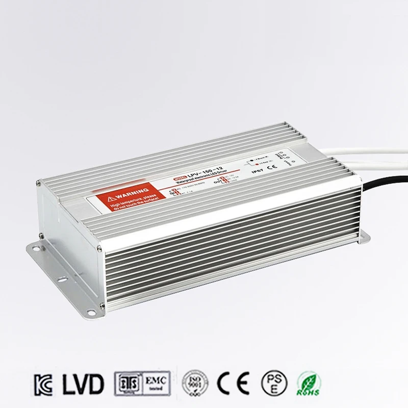 

LED Driver Power Supply Lighting Transformer Waterproof IP67 Input AC170-250V DC 24V 150W Adapter for LED Strip LD504