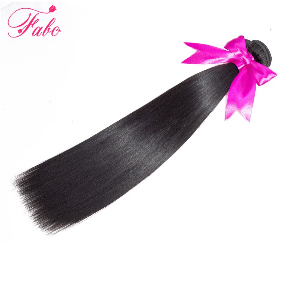 Fabc волосы бразильские прямые волосы плетение 1 шт. Remy 100% человеческие прядка для наращивания волос натуральный цвет 10-28 дюймов можно