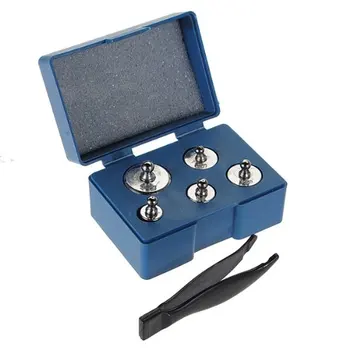 

SOSW-5PCS 50g 20g 10g 5g Grams Precision Chrome Calibration Scale Weight Set Kit