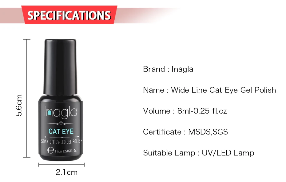 8ml wide line cat eye series nail polish art gel soak off