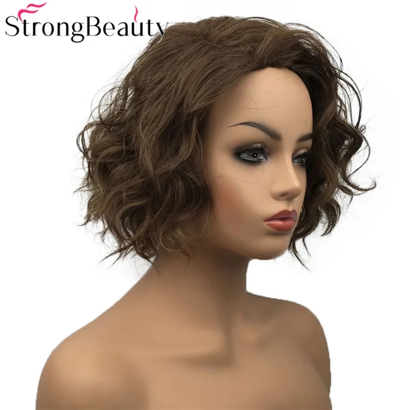 StrongBeauty короткий волнистый парик термостойкие синтетические парики женские волосы