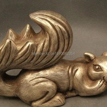 " Китай Китайский Повезло Серебряные Красивая Симпатичные Белка Scrat Статуя Скульптура