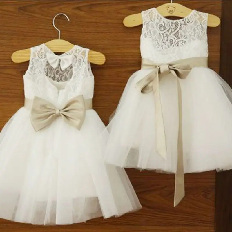 

Lovely 2-7 Years Girls Kids Wedding Party Long Gown Tutu Tulle Princess Dress M2