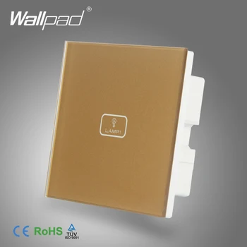

BS CE Approved Wallpad Gold Temepred Glass Switch 1 Gang Electric Touch Screen Sensor Smart Home Light Switch Panel