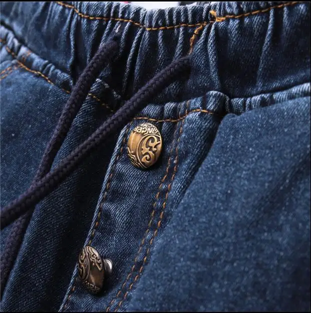 2018 women's harem pants summer new loose large size jeans women was thin 100 kg nine pants tide XL-5XL female Elastic waist