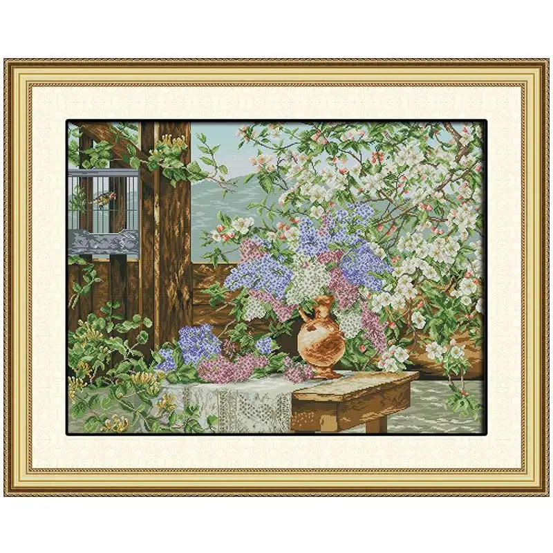 

oneroom Flowers full of garden counted Cross Stitch 11CT 14CT Cross Stitch Set DIY Cross-stitch Kit Embroidery Needlework