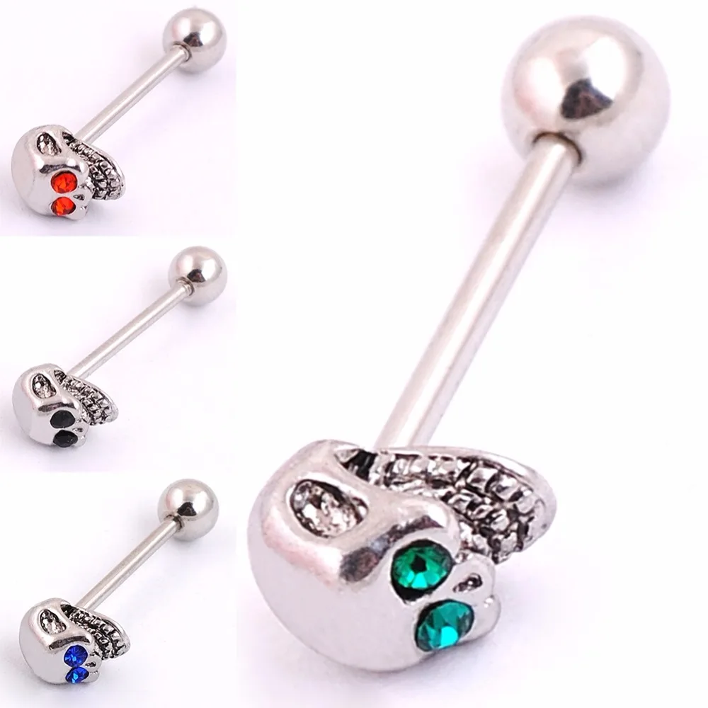 Skeleton Tongue Rings |