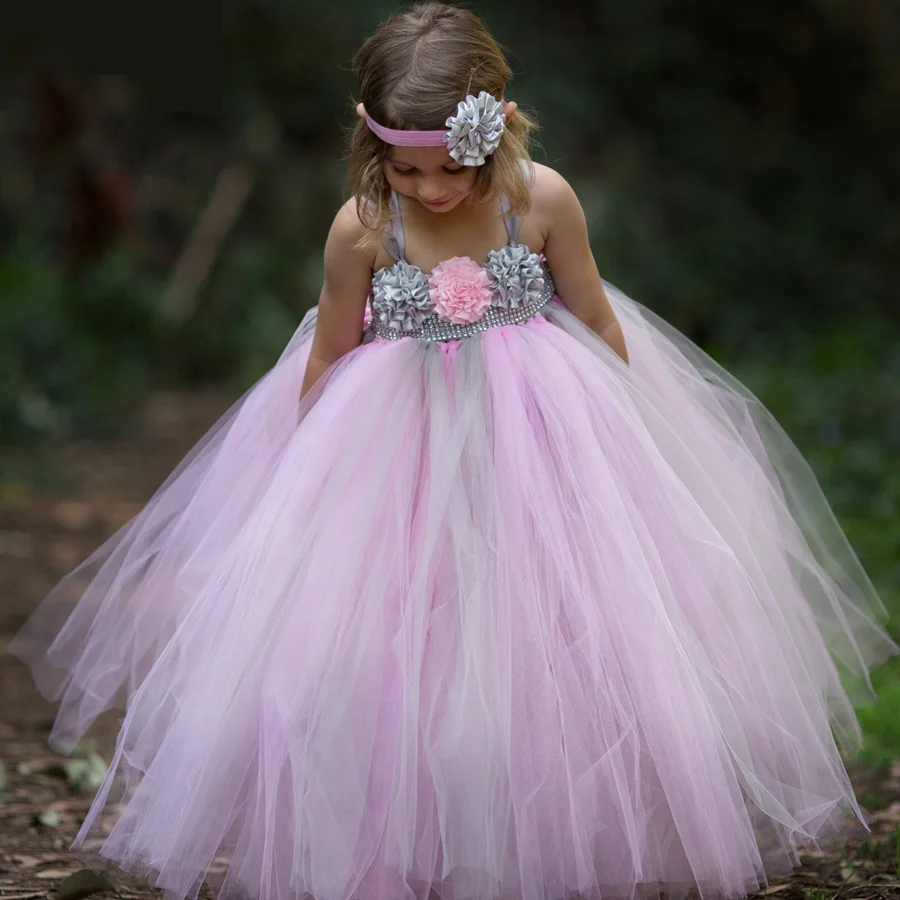 Fashion Flower Girls Tutu Dress Princess Children Baby Tulle Party Dresses Boutique Kids Girls Pageant Wedding Ball Gown Dress (3)