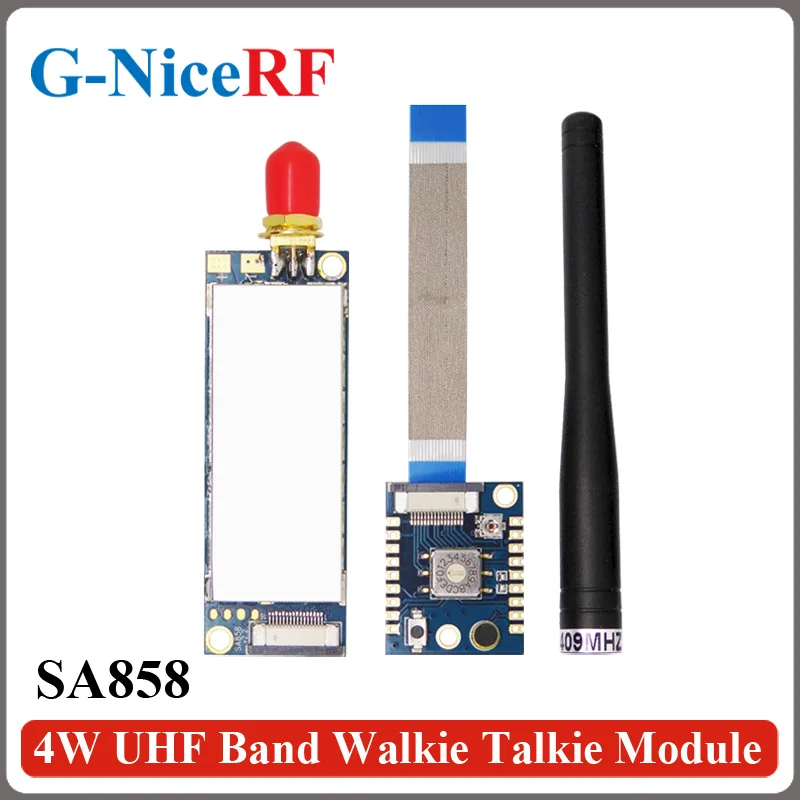 2 комплекта SA858 4 Вт Малый размер UHF 400-480 МГц 10 км дальность рации Talkie модуль, высокая чувствительность-124 дБм UHF Walky Talky модуль