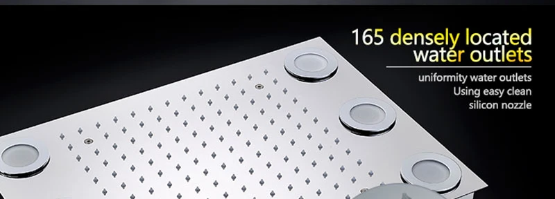 Rain Shower Set Remote Control Color LED Lights Shower Sets 3 Way Temperature Thermostatic Mixer Bathroom 360500mm  (15)
