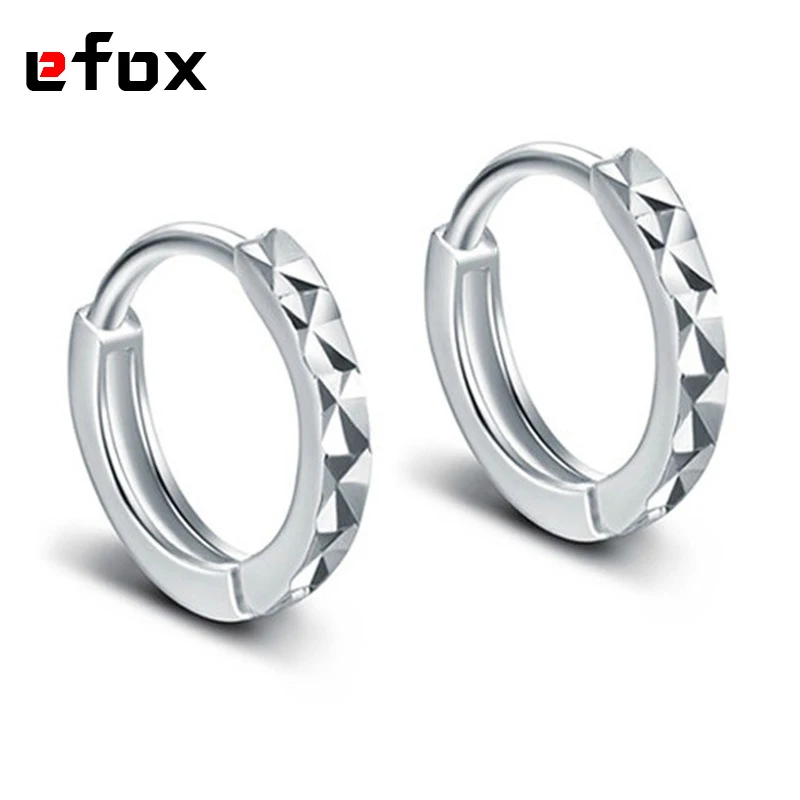 Silver Plated Hoop Earrings Classic Earring 925 Jewelry Gift Female