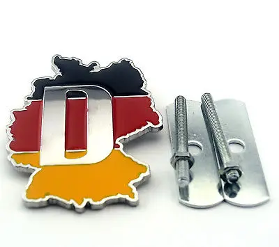 

1 pcs 3D Metal Germany Deutschland Flag Map Car Front Racing Grill Sticker Emblem Badge Car Styling