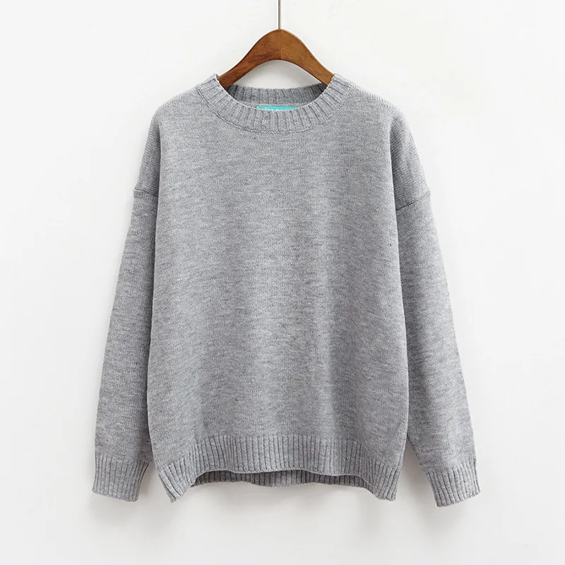 

2018 New Arrival Women Casual Pullovers Sweaters Knitted Sweater Autumn Loose Solid Striped Turtleneck Sweaters 14 Colors