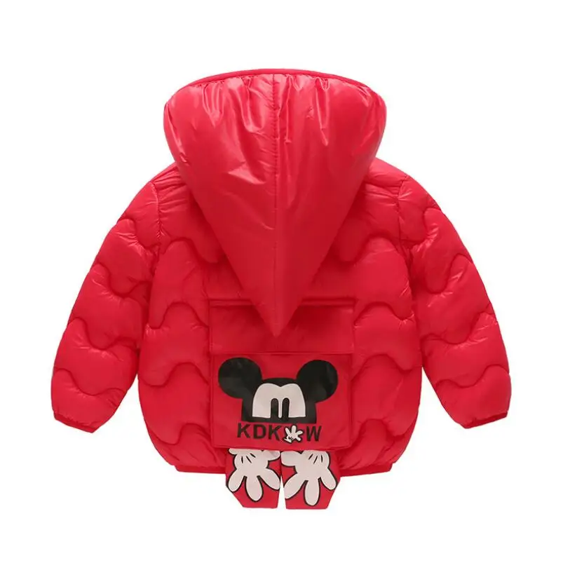 

2019 New children winter Hooded coats Mickey schoolbag Jacket Kids Coat children's winter Girls clothing Thick Down & Parkas
