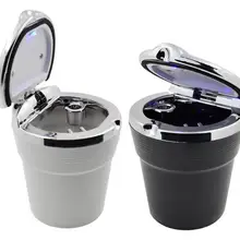 1 шт. портативный светодиодный автомобильный Пепельница универсальный держатель цилиндра для сигарет автомобильный Стайлинг Мини