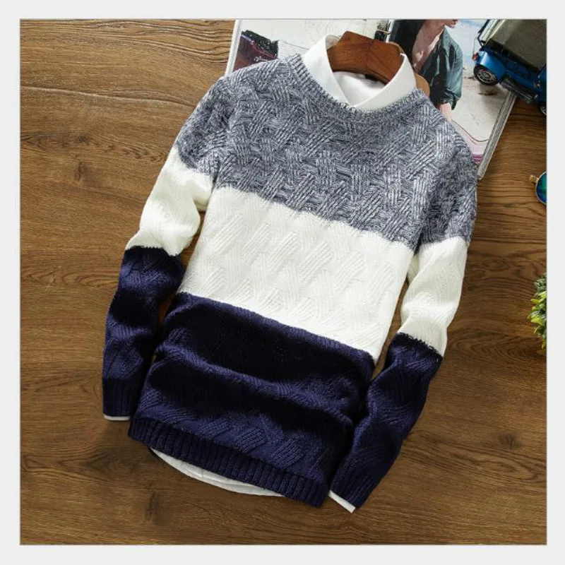 

Autumn Men's Thin Sweater Youth Student Slim Round Neck Pullover Sweater Men's Sweater