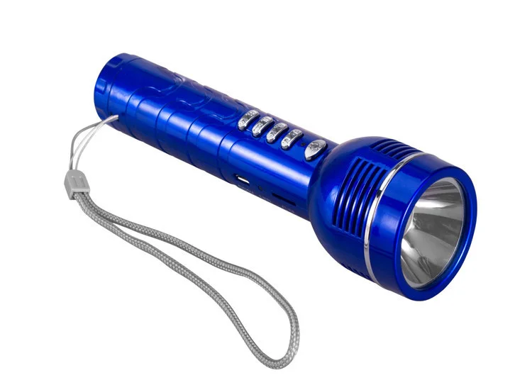 MP3-плеер светодиодный динамик с фонариком, fm-радио, TF динамик s для активного отдыха на велосипеде, пеших прогулок с 18650 перезаряжаемой батареей - Цвет: Синий
