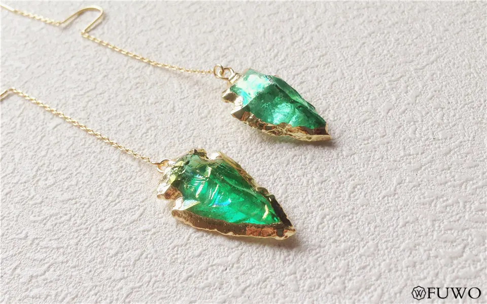 Natural Aura Crystal Quartz Earrings 10