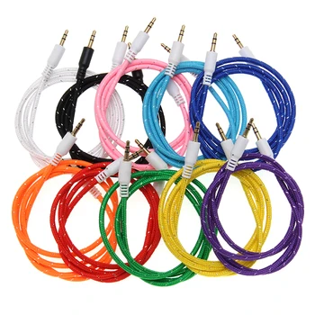

100pcs 3.5mm Jack Audio Cable Male to Male Cloth Weave braid Audio Aux Cable For iPhone Car Headphone for Beat Speaker cheapest