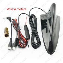 Черный Авто 3in1 Акульих Плавников F Разъем TRS 3.5 IEC Booster Автомобильные ТВ Антенны # J-888