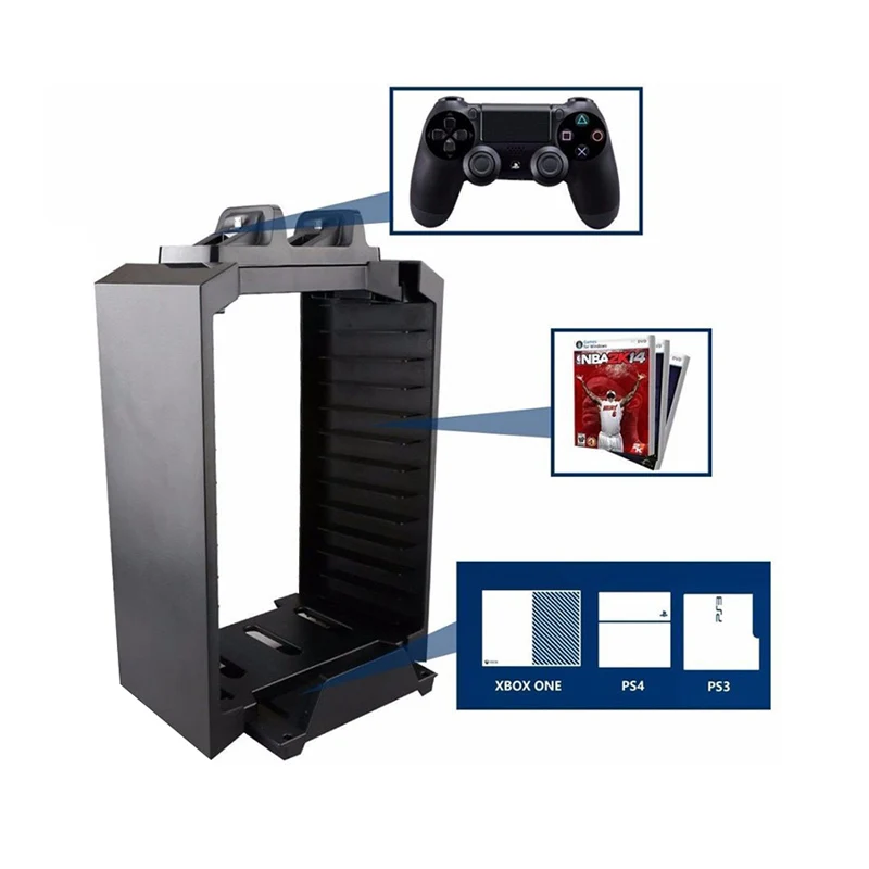 Лучшие продажи игровой диск башня вертикальная подставка для PS4 DualShock док-станция для зарядки контроллера станция для playstation 4 PRO Slim