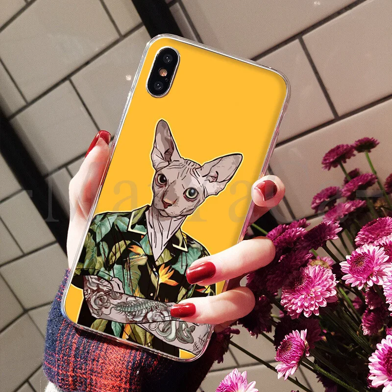 Модный чехол для телефона MaiYaCa Sphynx Mr. Cat для Apple iPhone 8 7 6 6S Plus X XS max 5 5S SE XR