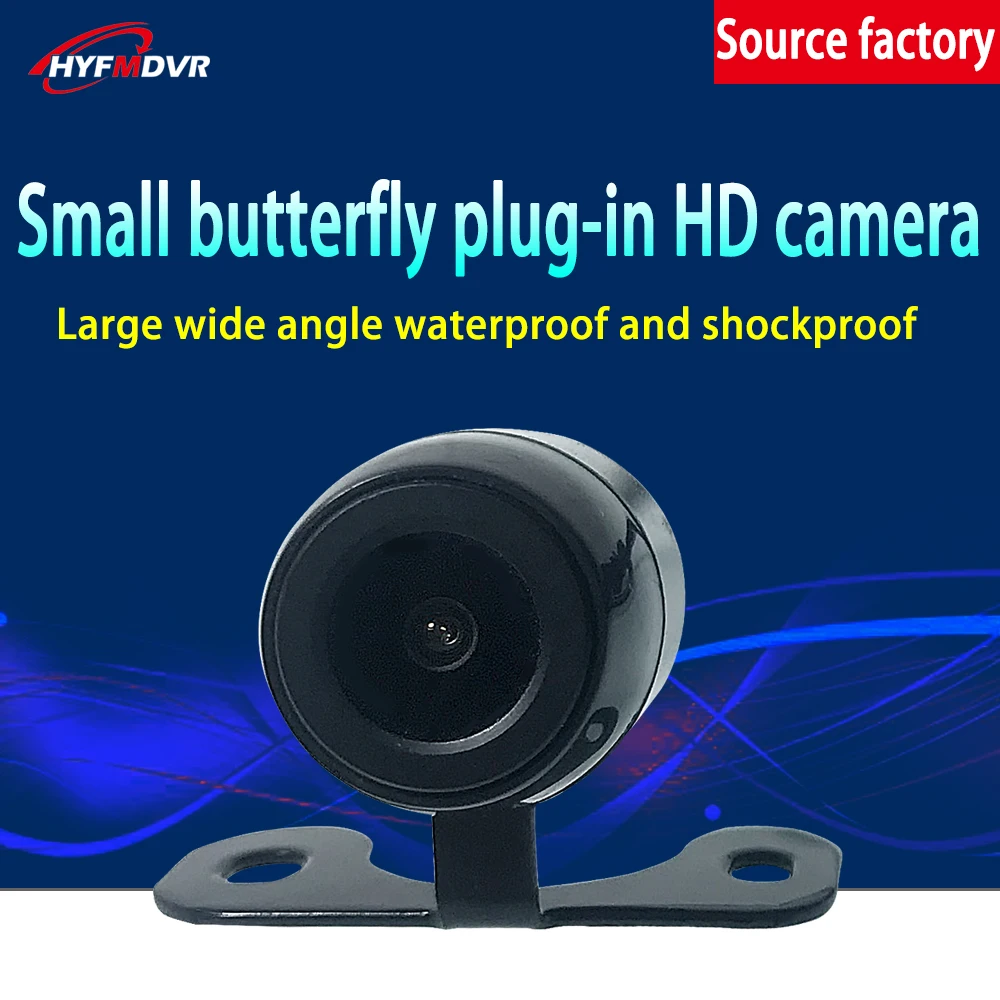 Cámara de visión trasera para dispositivo de cámara de visión hd con enchufe de mariposa pequeña, fuente impermeable para espejo cruzado -