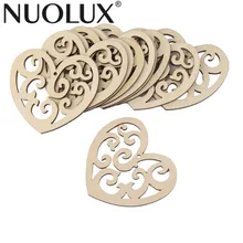 10 шт. деревянный полый цветок сердца Свадебная вечеринка украшения с орнаментом в силе IKEA с веревкой для поделки своими руками(деревянная Цвет