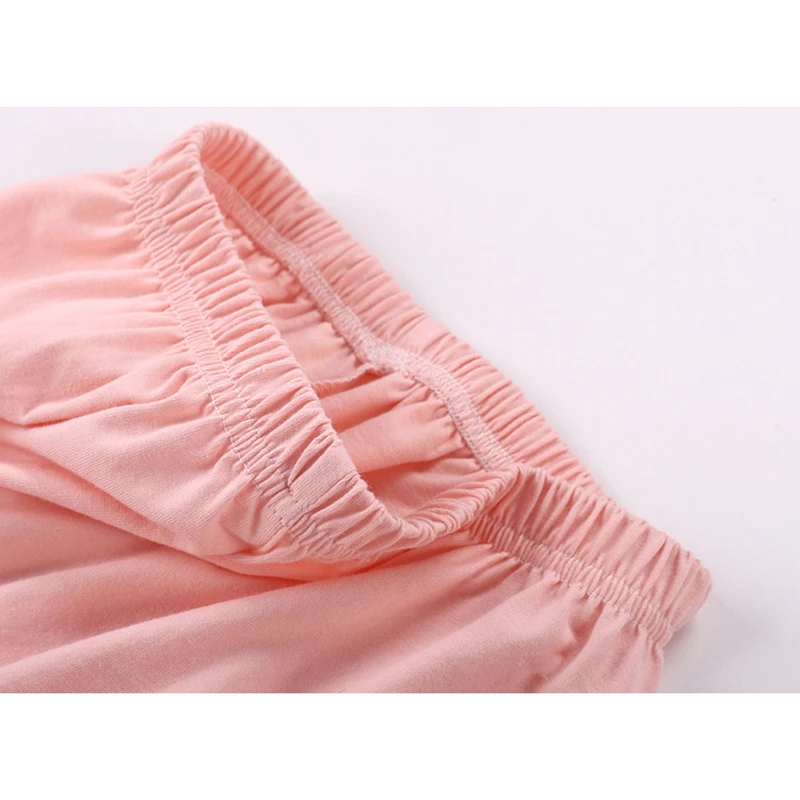 Summer 100% Knitted Cotton Home Pants Women Sleep Bottoms Cute Pink Elastic Casual Pajama Pants Womens Pijama Mujer Trousers