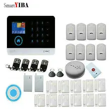 SmartYIBA Touch Panel 3G WCDMA Burglar Alarm System Home Security system App Control Wireless Siren Vibration Smoke Fire Sensor