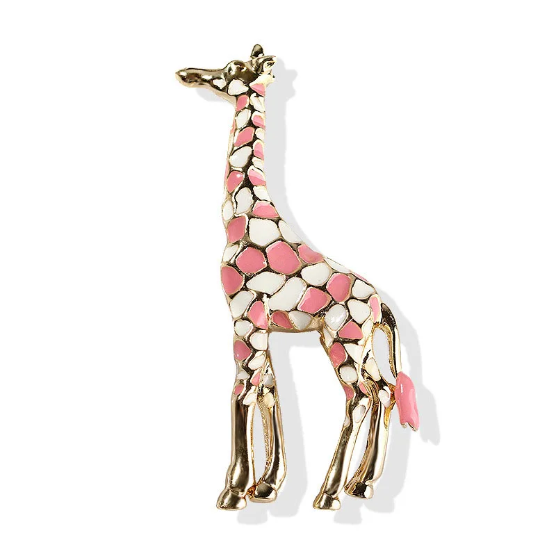 Эмалированные броши в виде жирафа для женщин, Милая брошь булавка в виде животного, модное ювелирное изделие, золотой цвет, подарок для детей, изысканные броши S2730