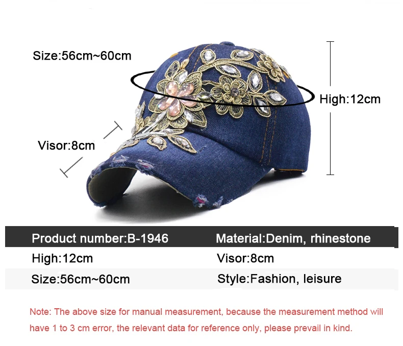 Деним горный хрусталь Женская Бейсбол кепки Винтаж Роскошный Цветочный узор Gorras женский высокое качество стекло шапка с бриллиантом